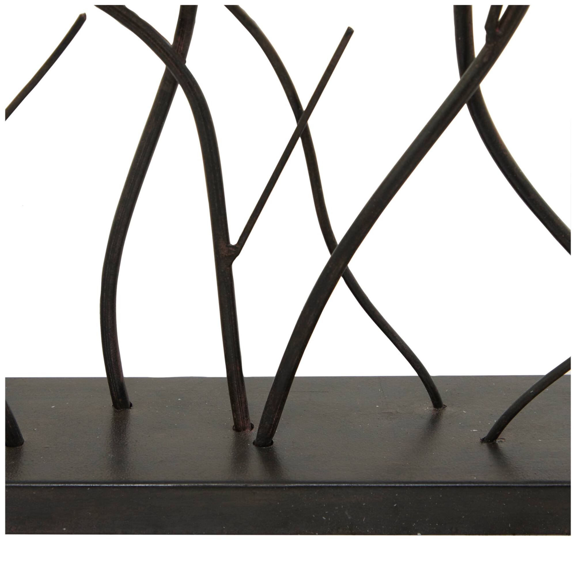 27" Black Metal Floral Sculpture with Capiz Embellishments